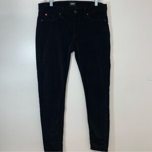 Hudson Pants Woman Sz  30  Black Velvet Skinny Low Rise  Pockets Tapered Stretch